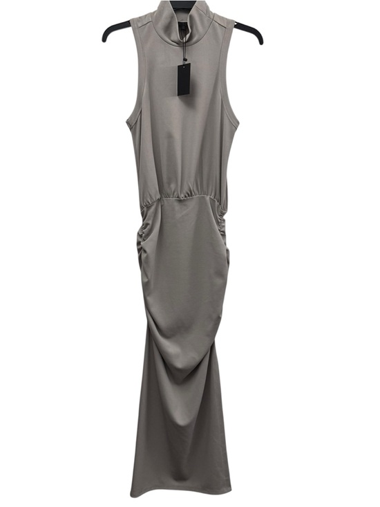 Dresses & Skirts - NBD NWT Taupe Ruched Maxi Dress XS High Neck Bodycon Stretch